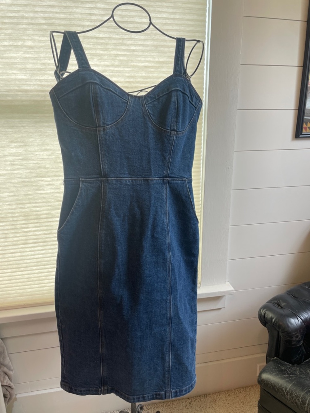 PAIGE Indigo Denim Bustier Dress
